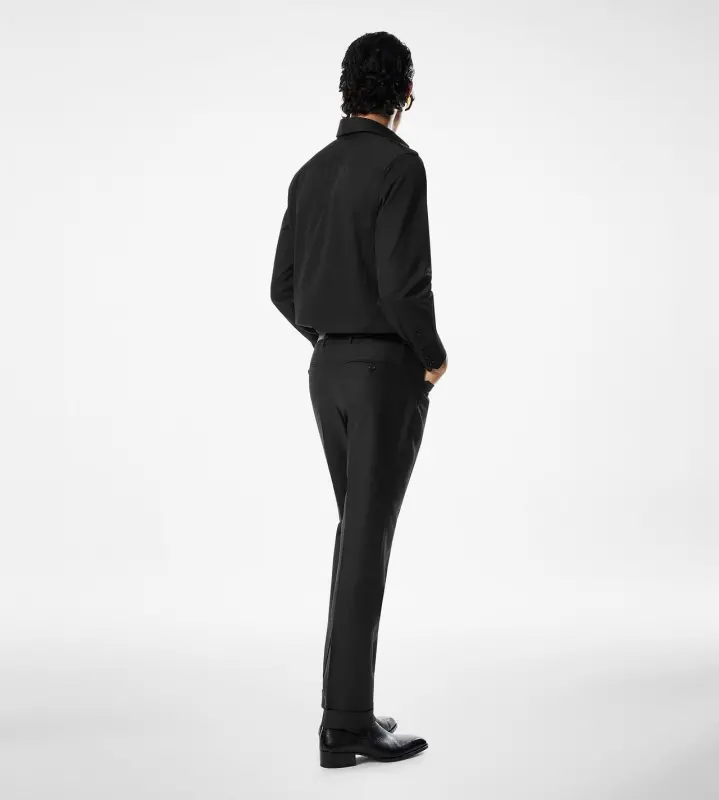 COTTON SILK FAILLE MILITARY SHIRT BLACK online